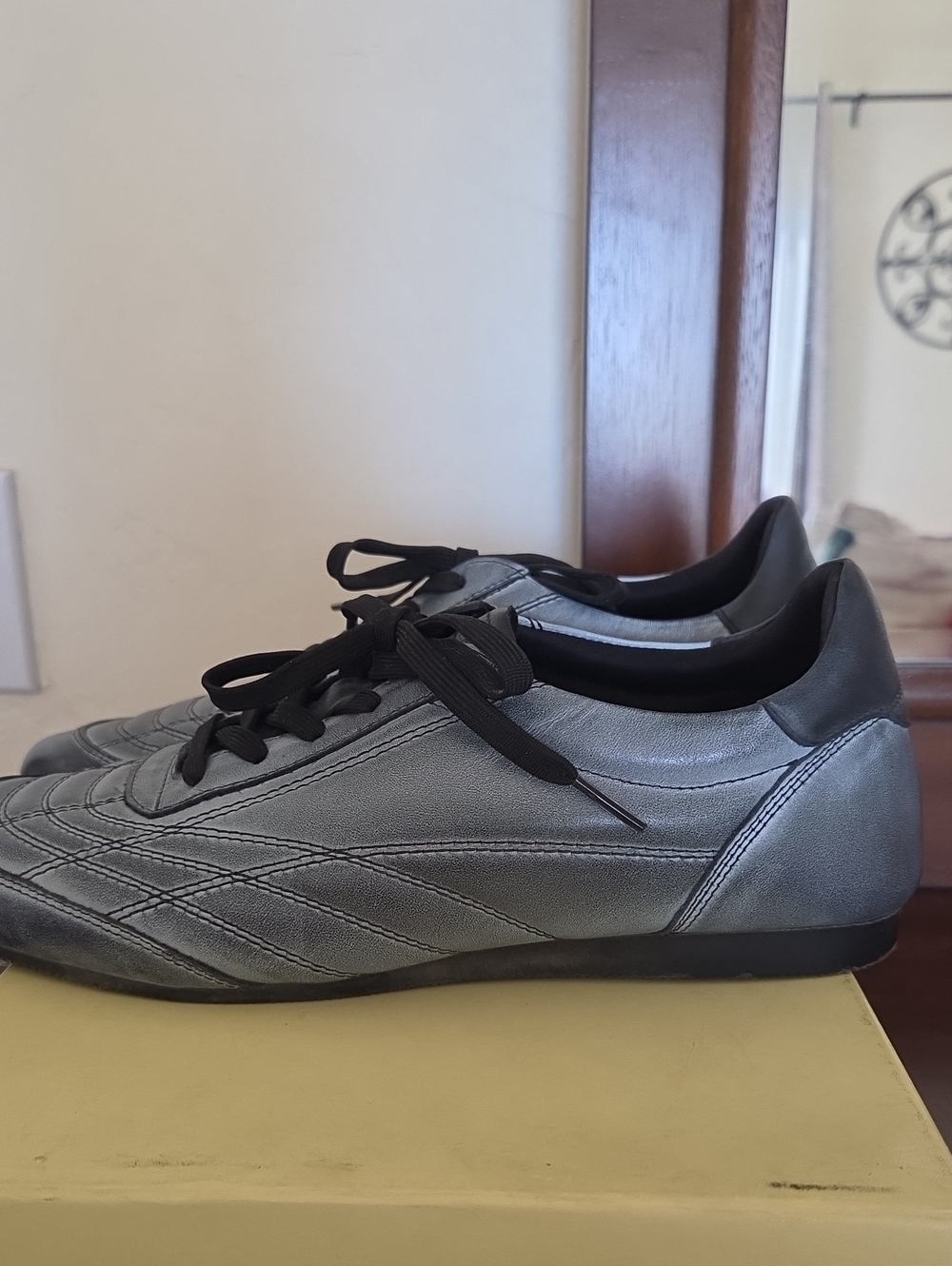 Women's Metallic Gray Lace-Up Casual Sneakers